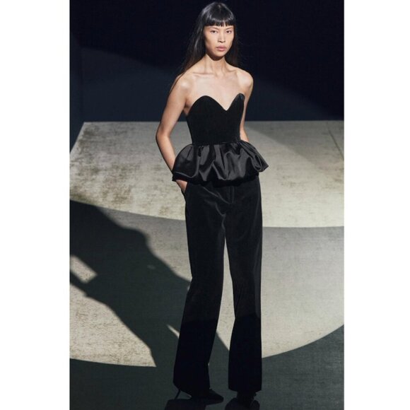 NEW Zara | ZW Velvet Corset Top - Picture 2 of 13